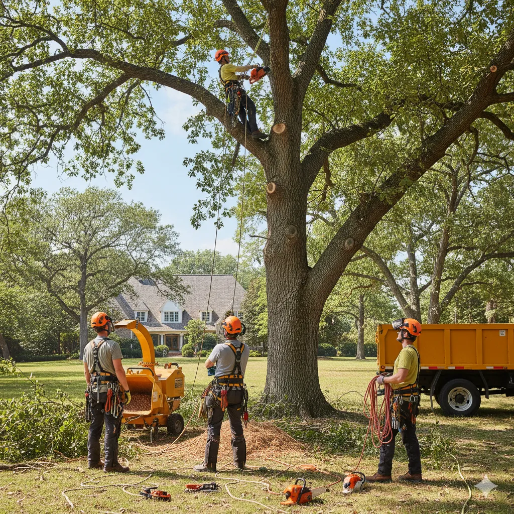Professional arborist team members